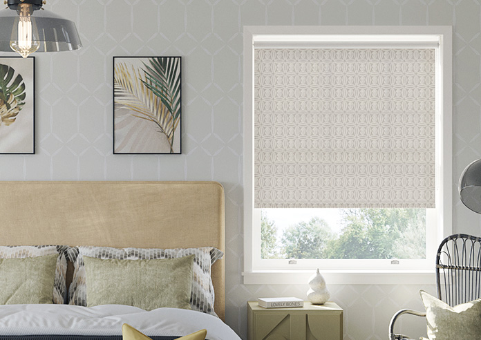 Geometric Tiles, Light Taupe - Twist&Fit Roller Blind - Image 3
